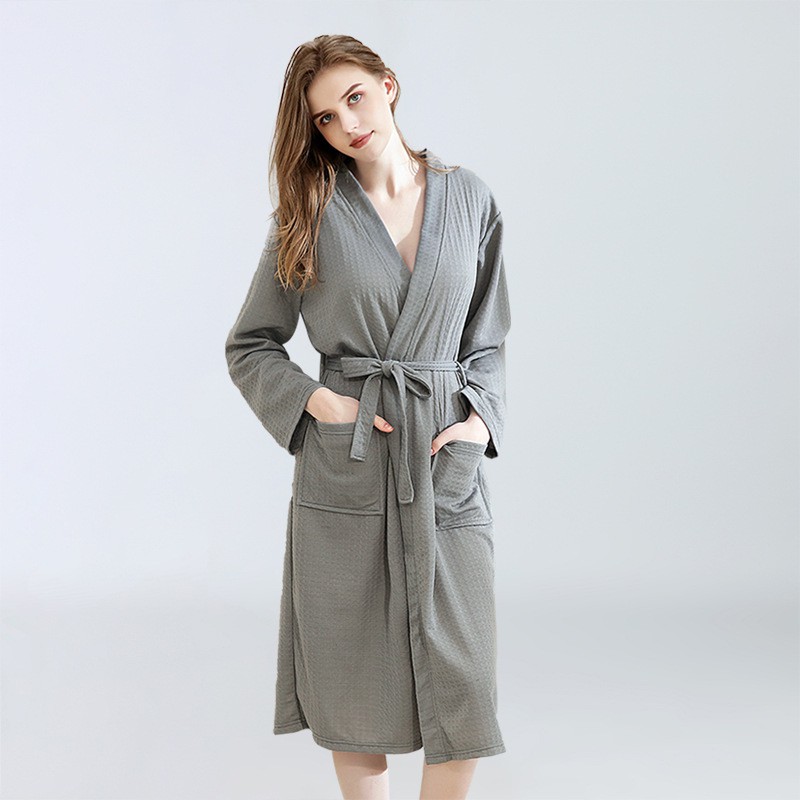 【SG】Waffle Kimono Lightweight Bathrobe Classic Bath Robe Long SPA