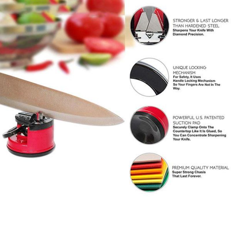 Suction Cup Whetstone SuperSharp Suction Cup Knife Sharpener Ceramic Rod  Knife Tungsten Portable Magic Sharper Kitchen