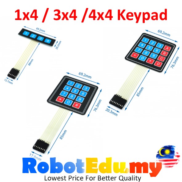 1x4 3x4 4x4 Keypad Keyboard Touch Button Switch Matrix Array Waterproof ...