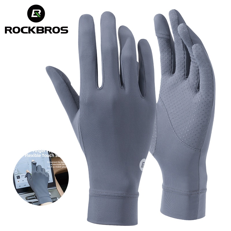 【SG Delivery】ROCKBROS Ice Silk Gloves AntiUV Breathable Full Finger
