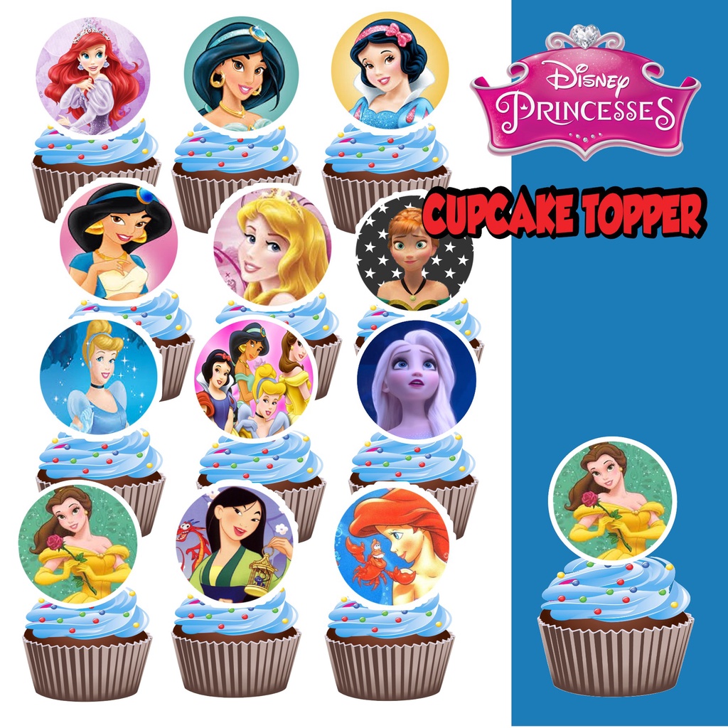 Disney Princess Cupcake Topper Set of 12 Birthday Party Topper Cup Cake