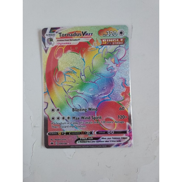 Pokemon Tornadus Vmax Hyper Rare Rainbow Chilling Reign Card Shopee