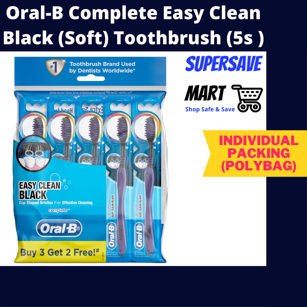 Oral-B Complete Easy Clean Black (Soft) Toothbrush (5s polybag ...