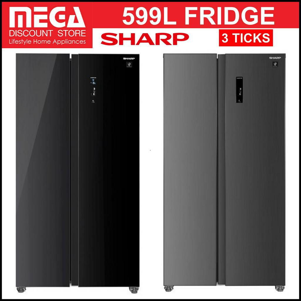 SHARP SJSS60EDS SJSS60GBK 599L SIDEBYSIDE FRIDGE Shopee Singapore