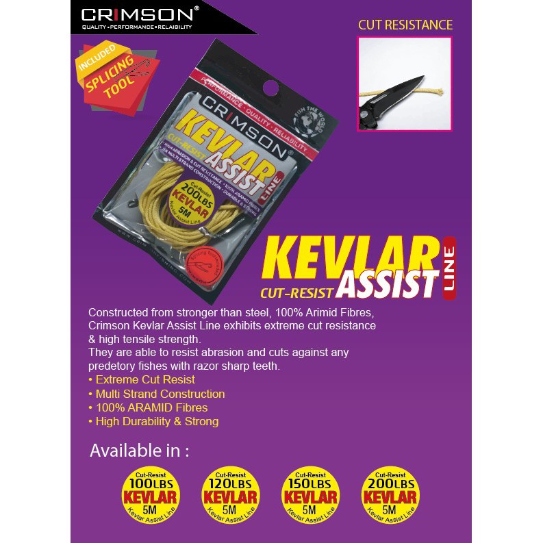 CRIMSON FISHING KEVLAR ASSIST CORD/LINE for rigging your Assist hooks ...