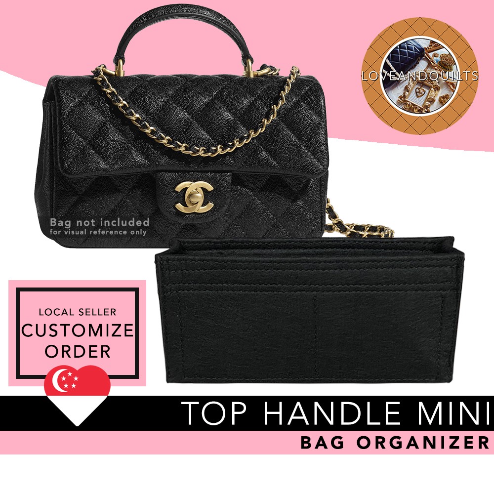 [PO]❤️Chanel Top Handle Mini Rectangular Bag Organizer bag Insert bag  Shaper bag Liner | Premium Felt Organiser