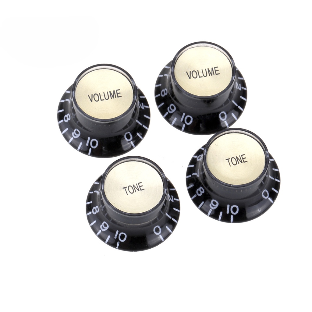 KAISH Gitarrenknöpfe – 4x Reflector Knobs (Top Hat) Für Les Paul, Epiphone, SG