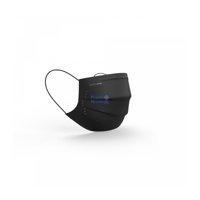 Assure Black Surgical Face Mask Medical Grade 99%BFE&PFE 3-Ply Earloop ...