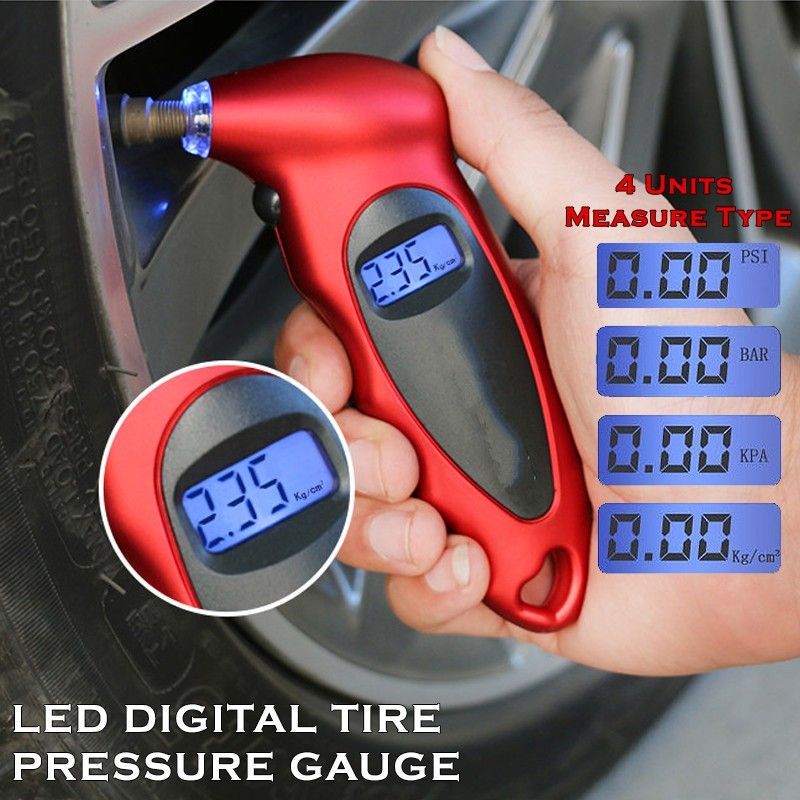 LCD Digital Tire Tyre Air Pressure Gauge Tester Tool Car Motorcycle ...