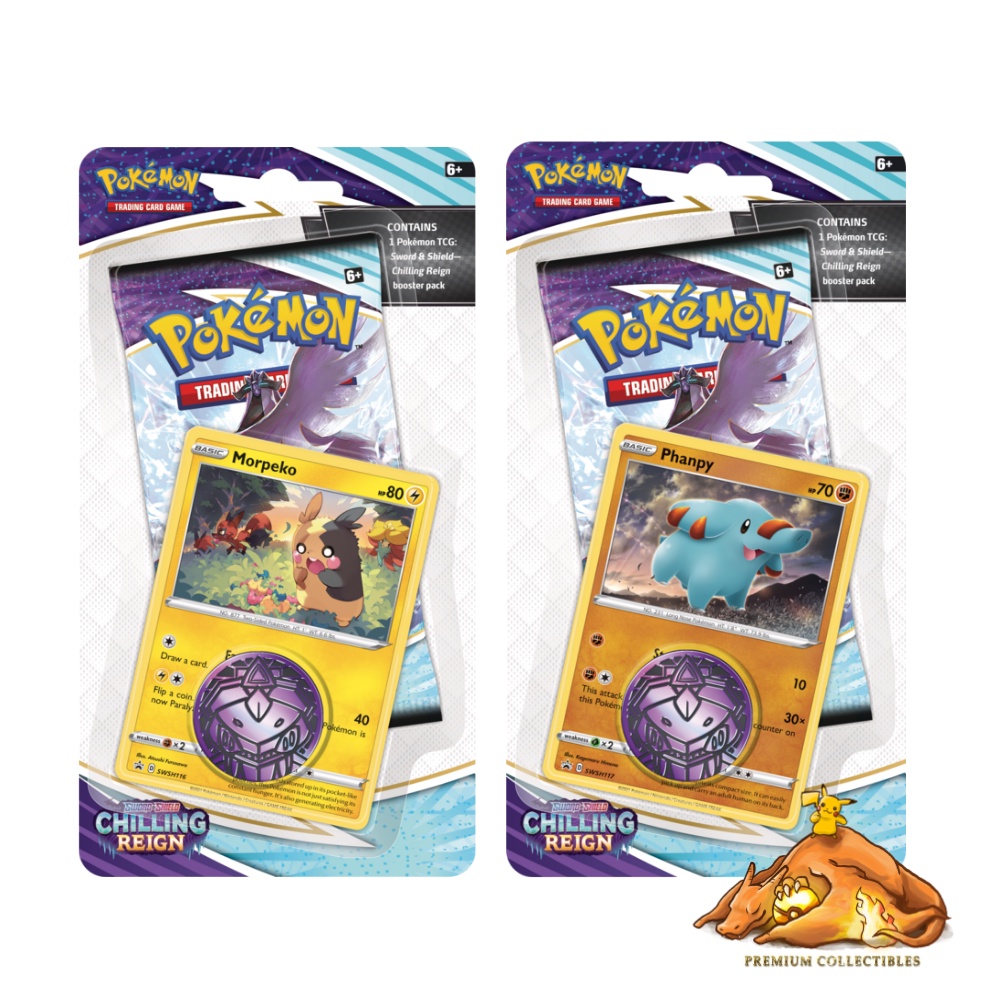 Pokemon TCG Chilling Reign Checklane Blister - Phanpy and Morpeko ...