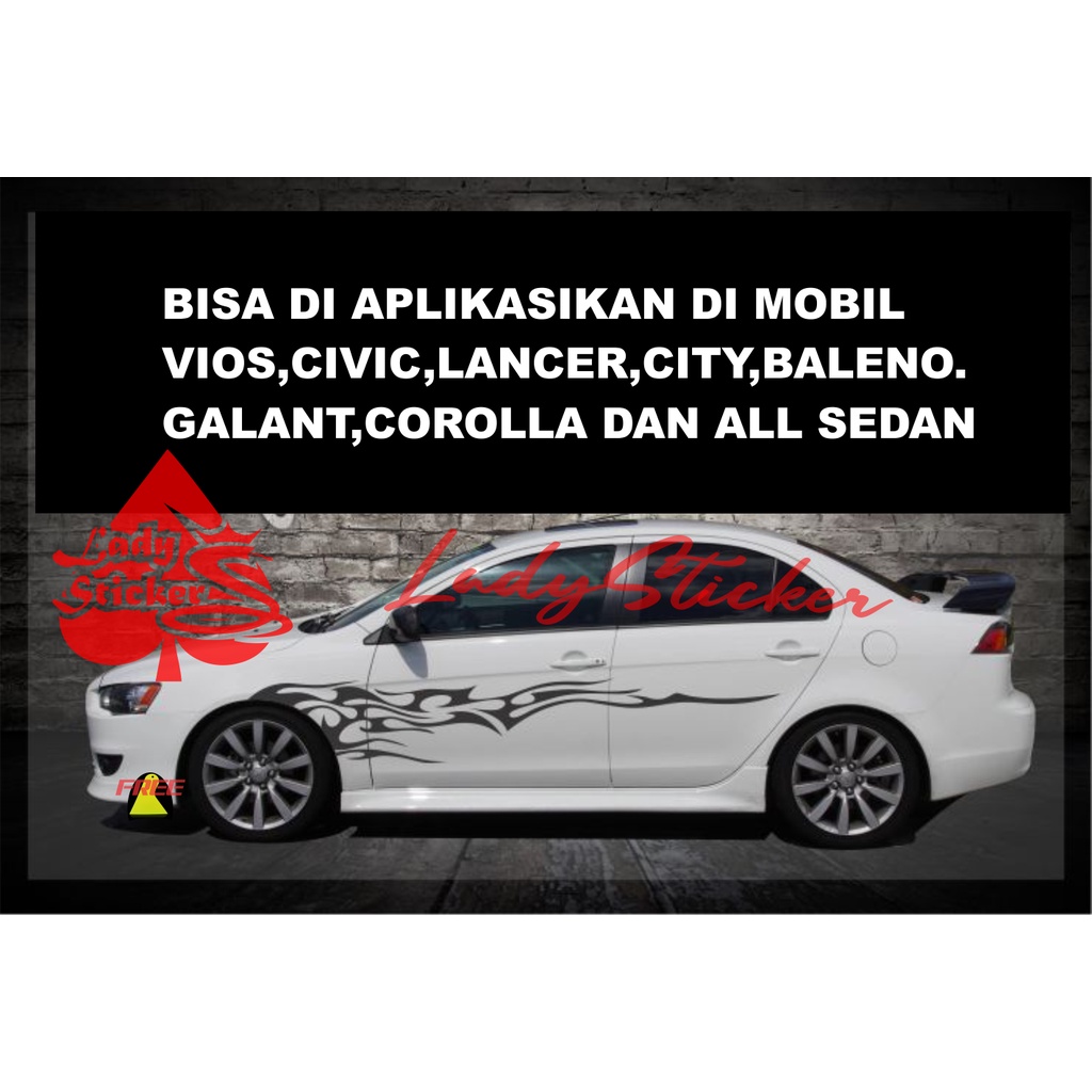 LANCER CUTTING STICKER MITSUBIHI CAR LANCER COROLA VIOS CIVIC ALL SEDAN ...