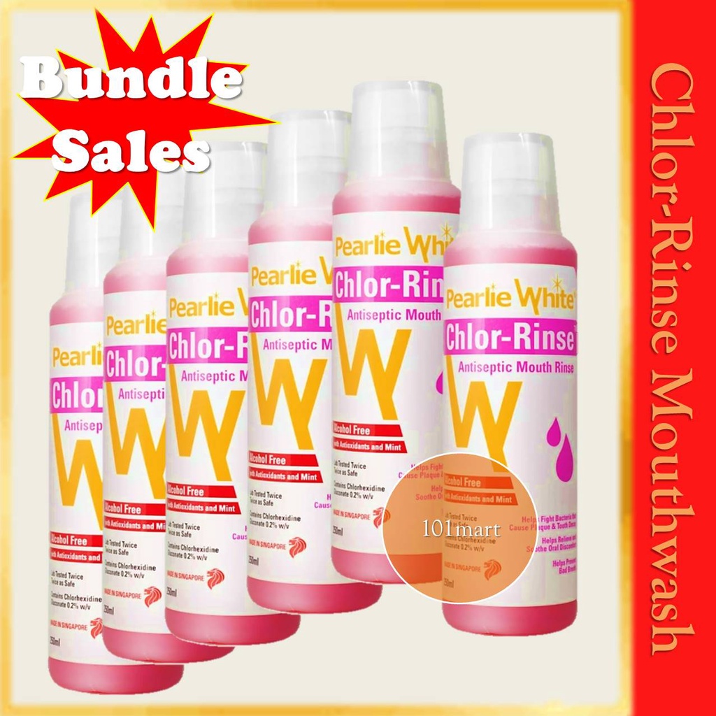 Pearlie White Alcohol Free Chlor-Rinse Mouth Rinse 250ml | Shopee Singapore