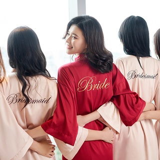 Women Bridesmaid Robes Wedding Party Satin Robe Bride Team Bridal