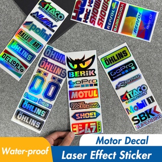 Laser Sticker Set Holographic Effect Waterproof Motorcycle Helmet Decal ...