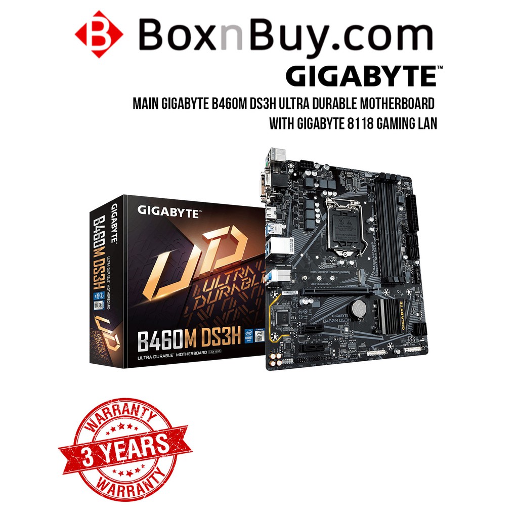MAIN GIGABYTE B460M DS3H Ultra Durable Motherboard with GIGABYTE 8118