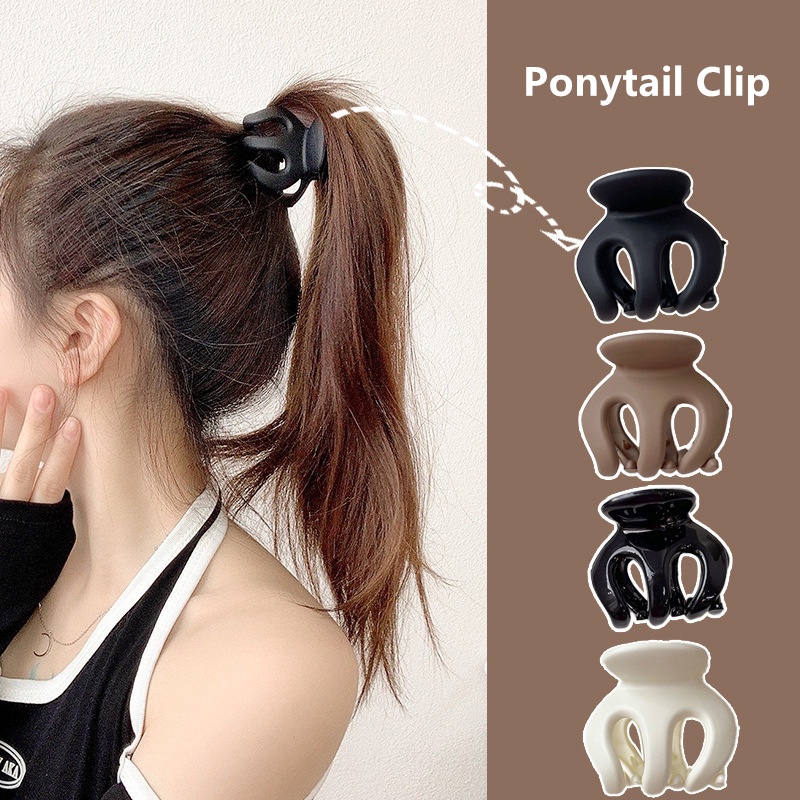 Women Girls Solid Color High Ponytail Fixed Artifact Hair Claws
