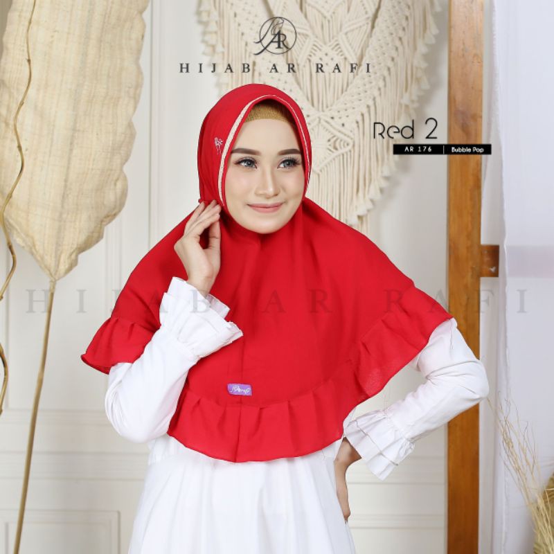 MERAH Hijab Ar Rafi code Ar 176 red2 (red flag) | Shopee Singapore