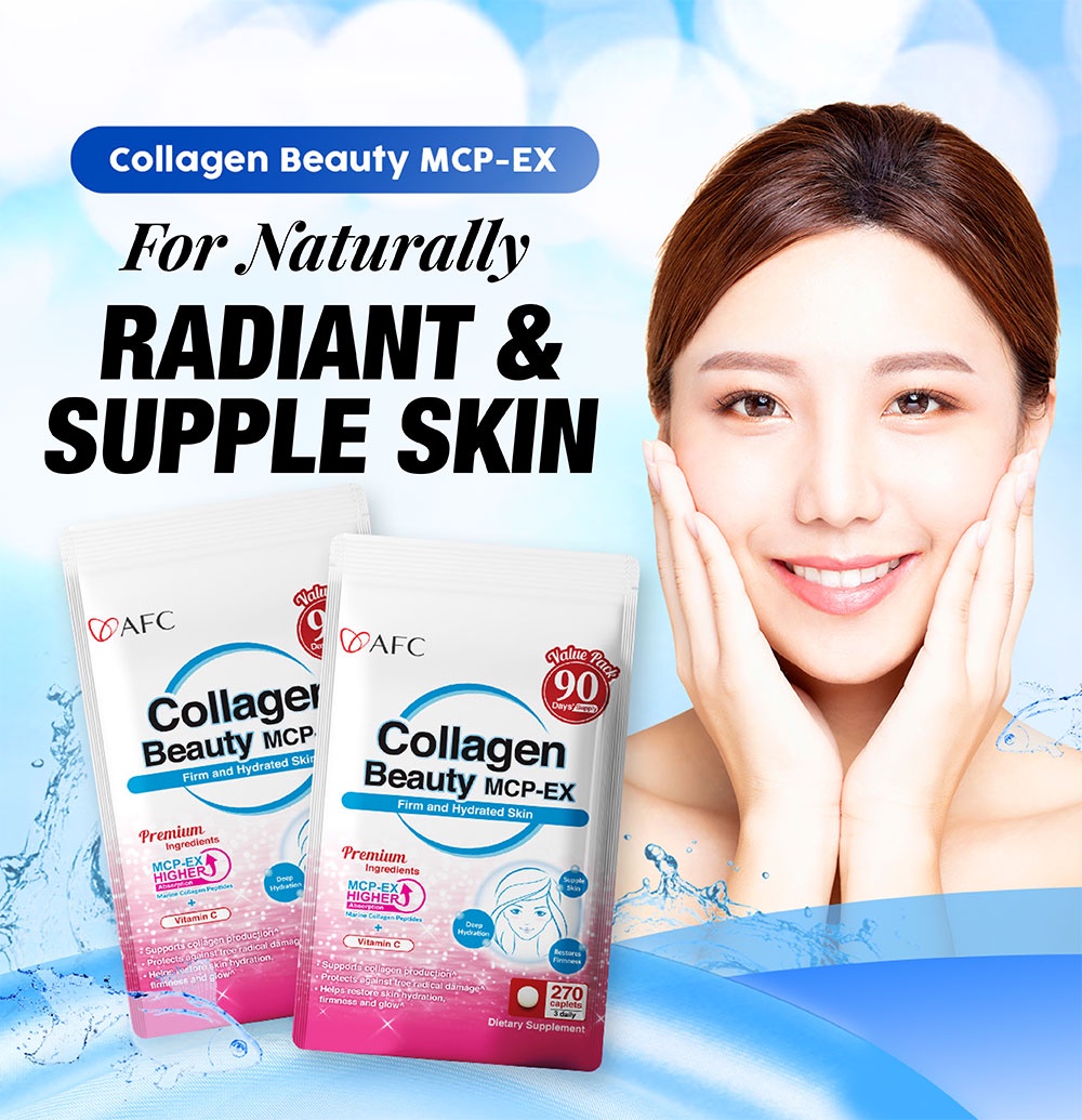 [bundle Of 3] Afc Collagen Beauty Mcp-ex - Glowing Hydrated Firm Supple 