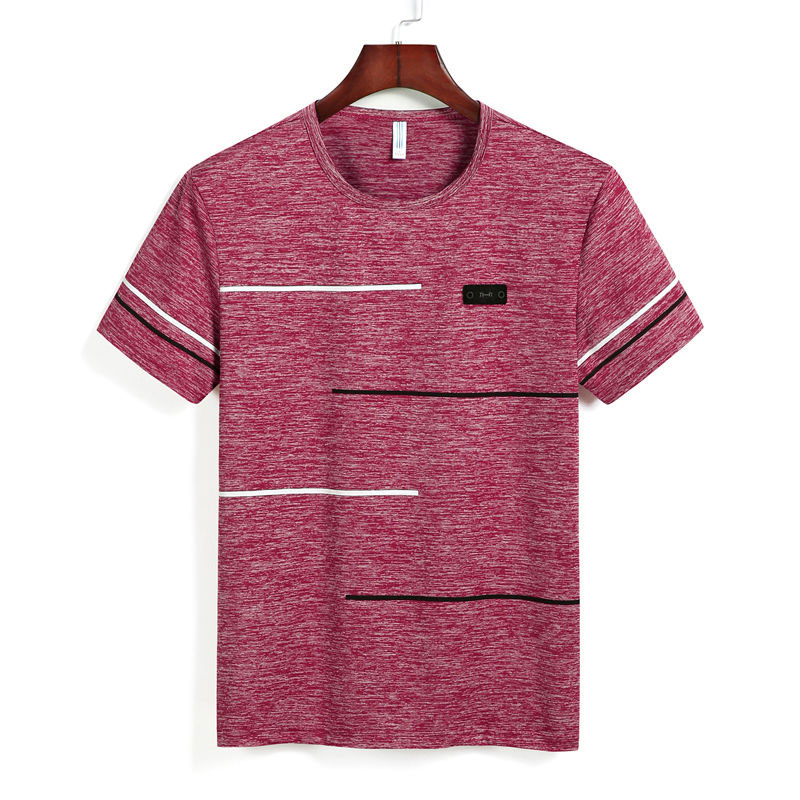Men T shirt Summer Stripe Tshirt Graphic Tees Short Sleeve T-shirts Round Neck Men Clothing