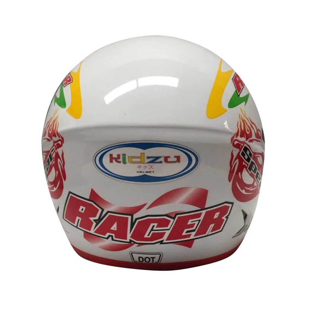 Helm Anak Kidzu Racer White Red - Gambar 2