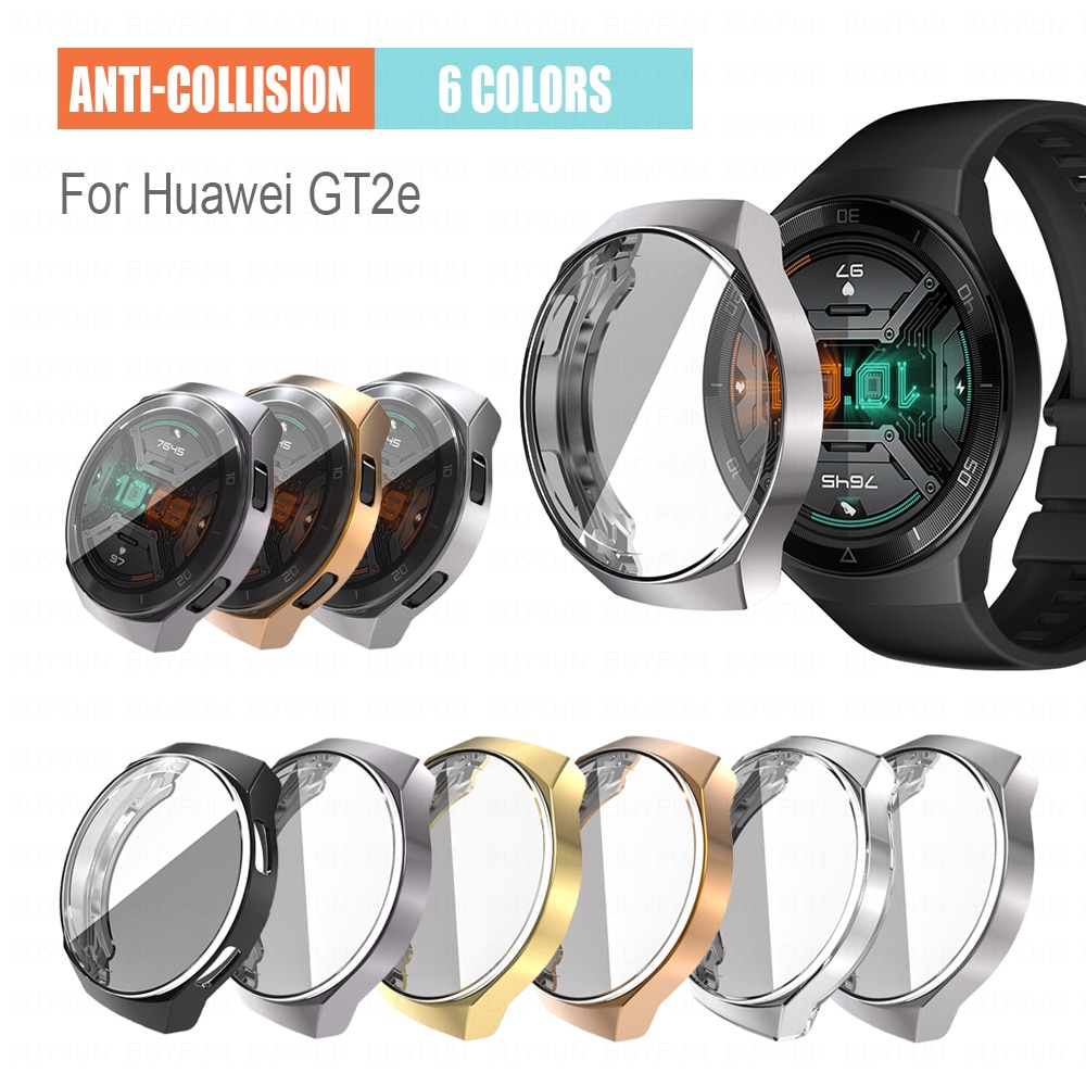 Silicone Case Plating Soft Screen Protector cover casing For huawei Watch GT2e GT 2e 2 GT2 Pro 46mm 42mm band SmartWatch accessories