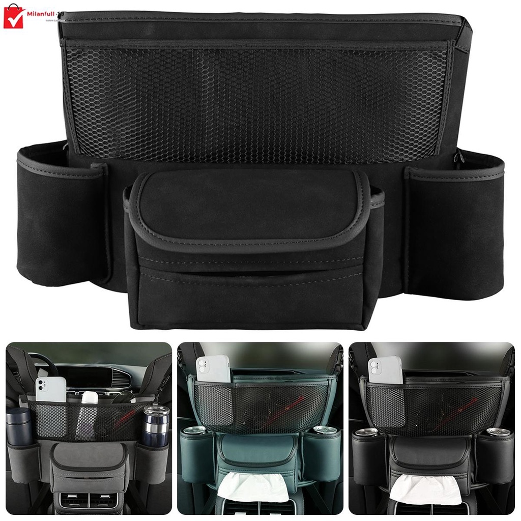 Car Storage Bag Car Seat Back Storage Bag Leather Car Front Seat Middle