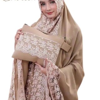 Front Mukena Adult Rayon Premium Jumbo Lace Shireen-mukena Best Selling 