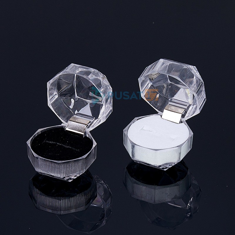 KOTAK CINCIN CRYSTAL TEMPAT CINCIN ANTING PERHIASAN BOX CINCIN AKRILIK KRISTAL RING BOX GIFT JEWELRY - Gambar 4