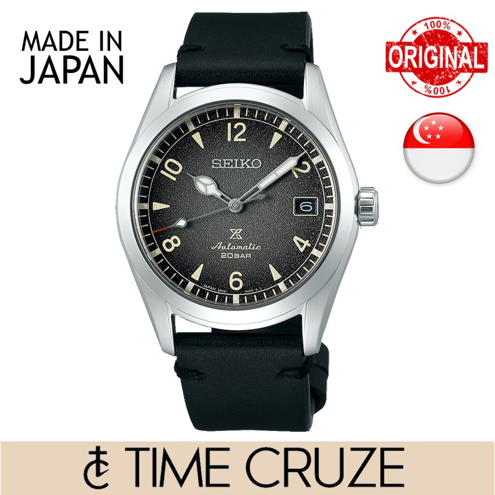 Time Cruze Seiko SPB159J Prospex Alpinist Japan Made Automatic Black Leather 200M Men Watch SPB159 SPB159J1