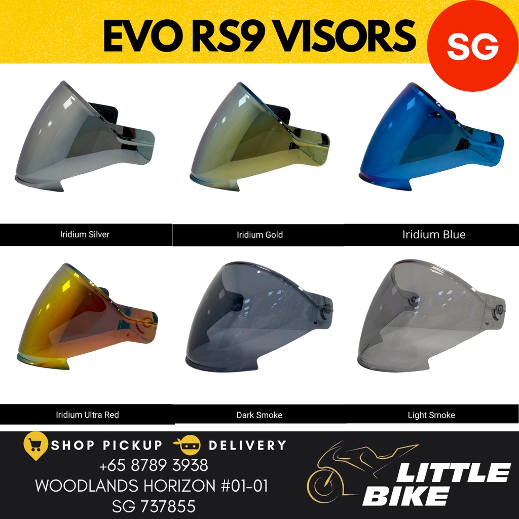 SG SELLER 🇸🇬 FULL SELECTION EVO Rs9 Helmet visor iridium Clear dark