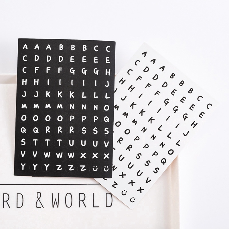 emmoo 1sheet English Letter / Number Sticker Label Stickers Diary ...