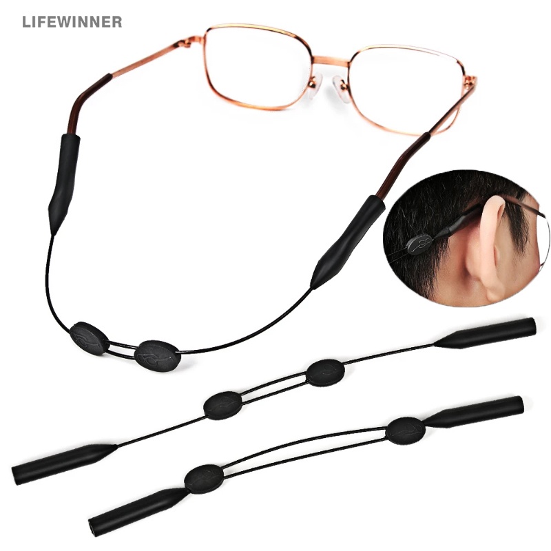 Elastic Silicone Sports Sunglasses Strap Eye Glasses Holders Around Neck  Eyeglasses Retainer Chain Strip Cord Men Women Kids 