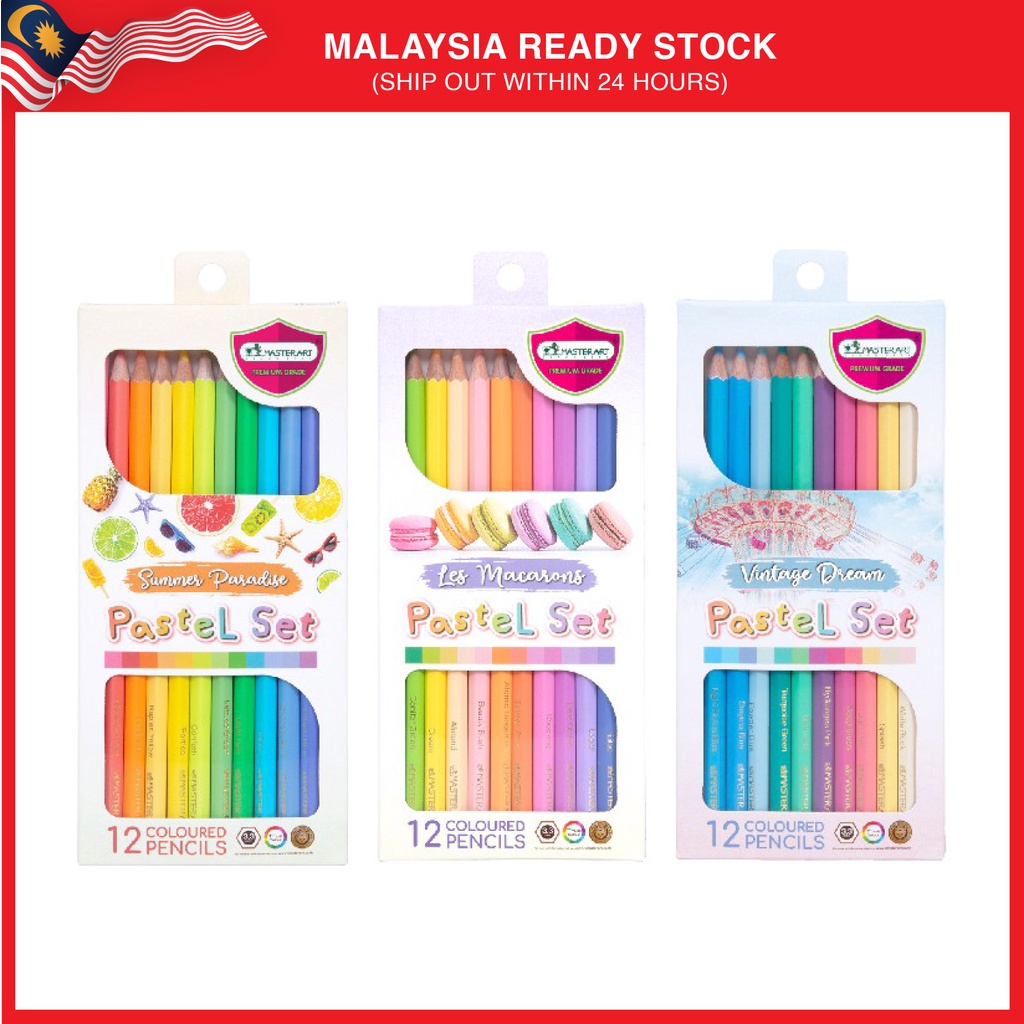 Master Art Pastel Set Colour Pencils 12 Colours | Shopee Singapore