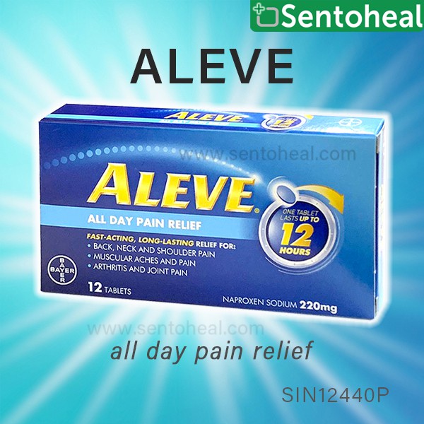 Naproxen 220mg (Aleve) 12 tablets relief of pain/ headache/ backache