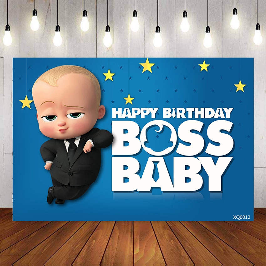 Boss Baby Photography Backdrop Children Boy Turns One Birthday Party 