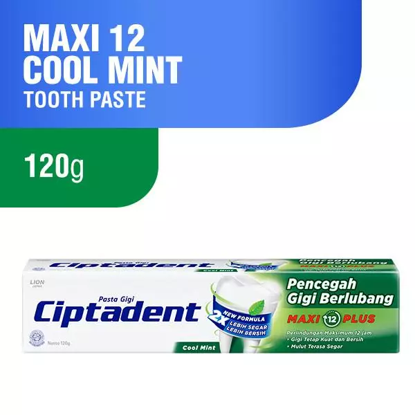 Ciptadent Pasta Gigi Maxi 12 Cool Mint Tube 120 gr x3 - Gambar 2