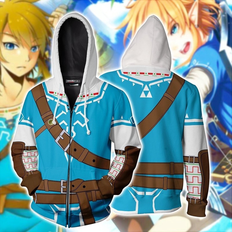 The Legend of Zelda Hoodie Breath of The Wild Link 3D Print Zipper Hoodies Sweatshirts Cosplay Hooded Coat Jacket Shopee Singapore