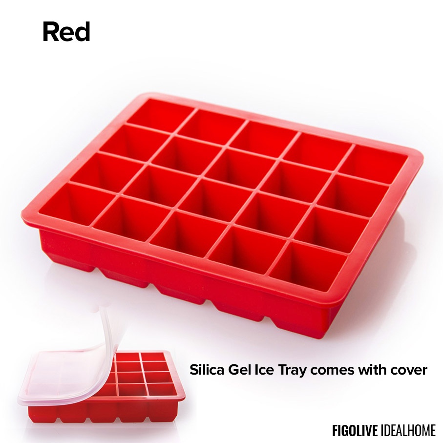 [SG Seller] Food Grade Silicone Ice Maker 20 Ice Cube Tray with Lid ...