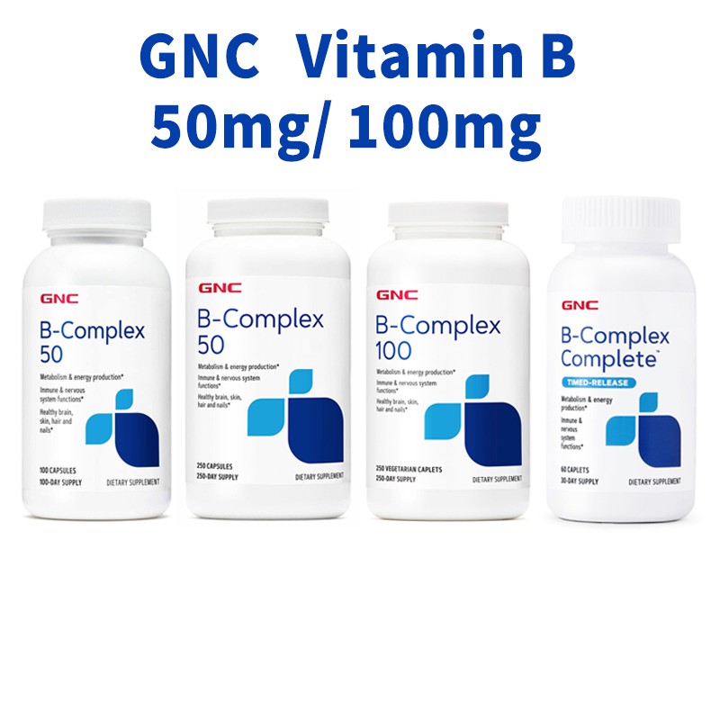 [GNC] B-Complex Complete /50mg/ 100mg / Timed-Release 60/100/250 ...