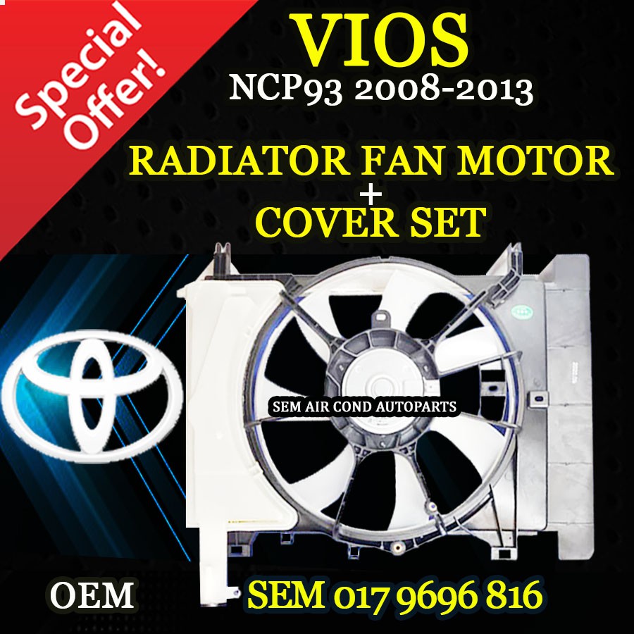 TOYOTA VIOS NCP93 2008-2013 YEAR OEM TAIWAN NEW RADIATOR FAN MOTOR WITH ...