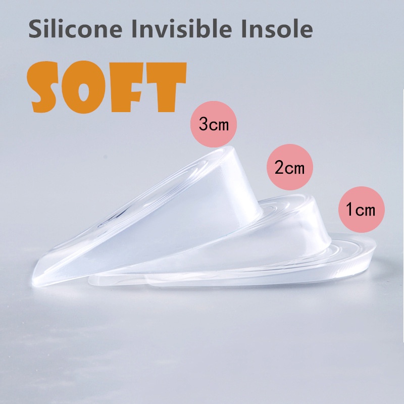 Silicone Transparent Invisible Height Lift Heel Increase Heightened Gel ...