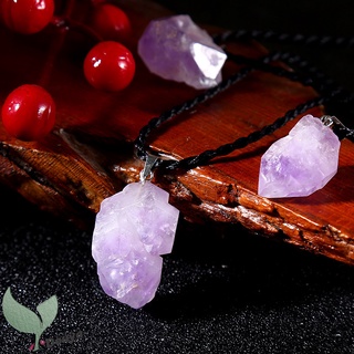 Raw amethyst stone on sale necklace