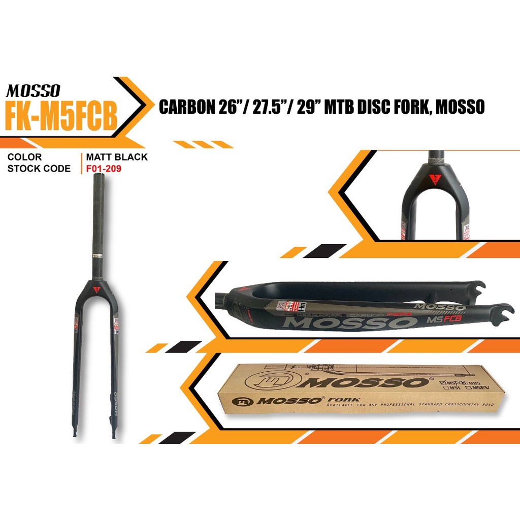 MOSSO 29 RIGID FORK CARBON ALLOY FK M6 FK M5FCB DISC MTB 26 27.5 29 700c Shopee Singapore