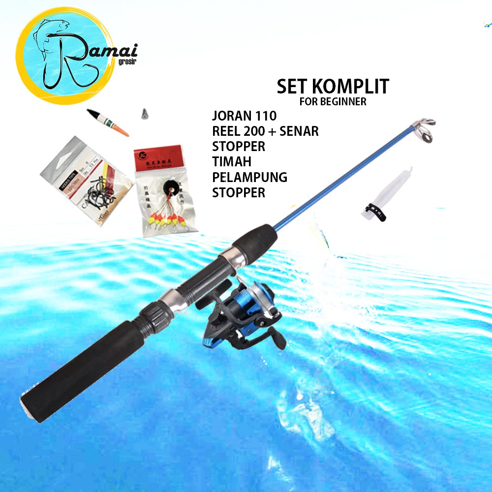 SET PANCING TERMURAH KOMPLIT LENGKAP JORAN ANTENA 110 REEL 200 UNTUK PEMULA MAX 1KG - Gambar 2
