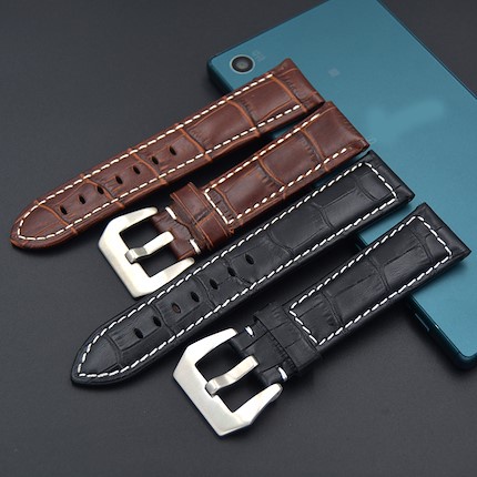Cheap Elegance Crocodile Leather Watch Strap Replacement L2.763.4.52.4_K0002628 main image 1