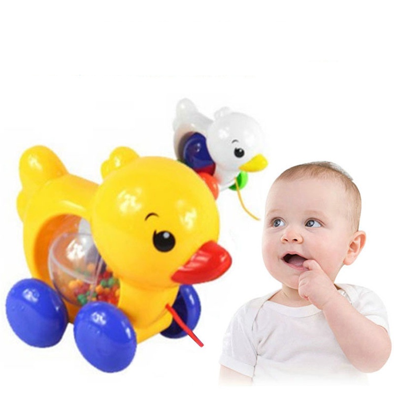 Little yellow duck pull line Little duck pull rope teases baby toddlers ...