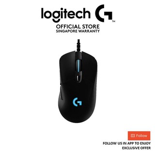 Logitech G403 Hero 25K Gaming Mouse, Lightsync RGB, Lightweight 87G+10G  optional, Braided Cable, 25, 600 DPI, Rubber Side Grips