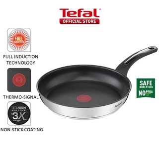 Tefal Daily Cook Induction Non-Stick Stainless Steel Wok 28cm + Lid