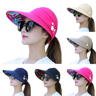 Summer Hat Sun Visor Hat Anti-ultraviolet Elastic Hollow Top UV Hats Casual  Sunscreen Caps Fishing Sports Cap Outdoor Shading-White- A 