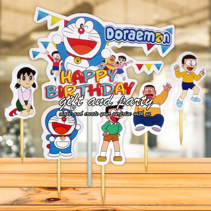 Doraemon Cake Topper/Doraemon Cake Topper/Cup Cake Topper | Shopee ...